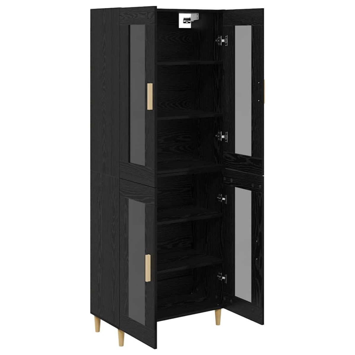 vidaXL Highboard Μαύρη Οξυά 69,5 x 34 x 180 εκ. Επεξεργασμένο Ξύλο