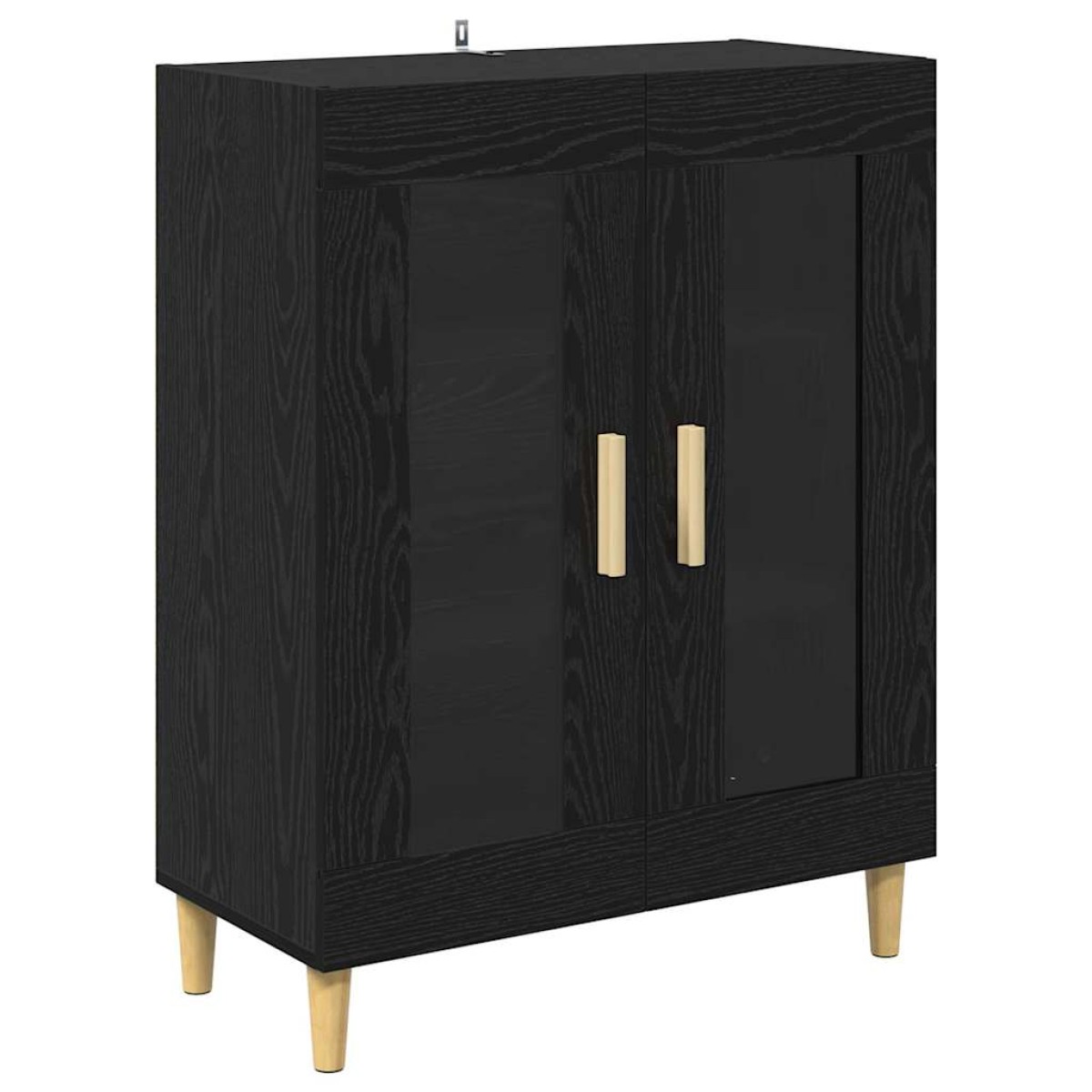 vidaXL Highboard Μαύρη Οξυά 69,5 x 34 x 180 εκ. Επεξεργασμένο Ξύλο