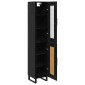 vidaXL Highboard Μαύρη Οξυά 34,5 x 34 x 180 εκ. Επεξεργασμένο Ξύλο