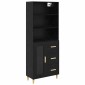 vidaXL Highboard Μαύρη Οξυά 69,5 x 32,5 x 180 εκ Επεξεργασμένο Ξύλο
