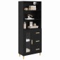 vidaXL Highboard Μαύρη Οξυά 69,5 x 32,5 x 180 εκ Επεξεργασμένο Ξύλο