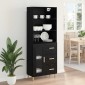 vidaXL Highboard Μαύρη Οξυά 69,5 x 32,5 x 180 εκ Επεξεργασμένο Ξύλο