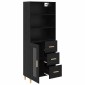 vidaXL Highboard Μαύρη Οξυά 69,5 x 32,5 x 180 εκ Επεξεργασμένο Ξύλο