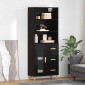 vidaXL Highboard Μαύρη Οξυά 69,5 x 32,5 x 180 εκ Επεξεργασμένο Ξύλο