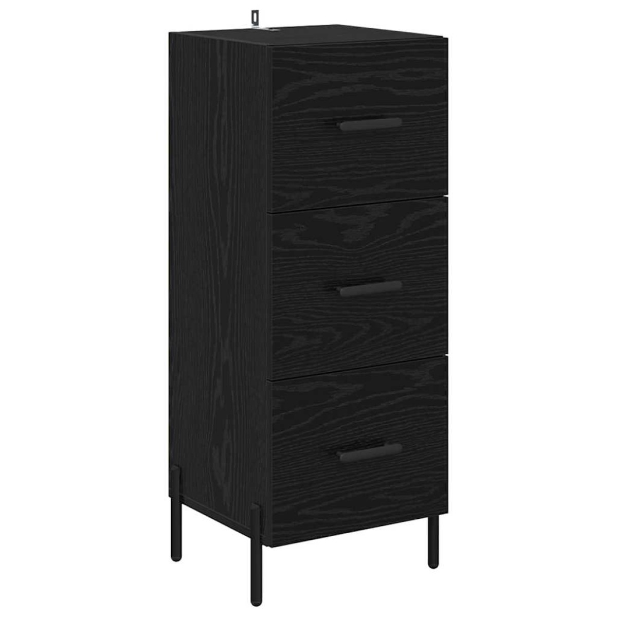 vidaXL Highboard Μαύρη Οξυά 34,5 x 34 x 180 εκ. Επεξεργασμένο Ξύλο