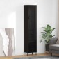vidaXL Highboard Μαύρη Οξυά 34,5 x 34 x 180 εκ. Επεξεργασμένο Ξύλο