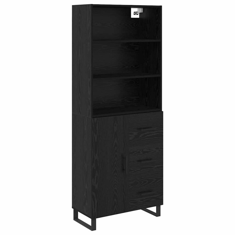 vidaXL Highboard 2 τμχ. Μαύρη Οξυά 69,5 x 34 x 180 εκ.