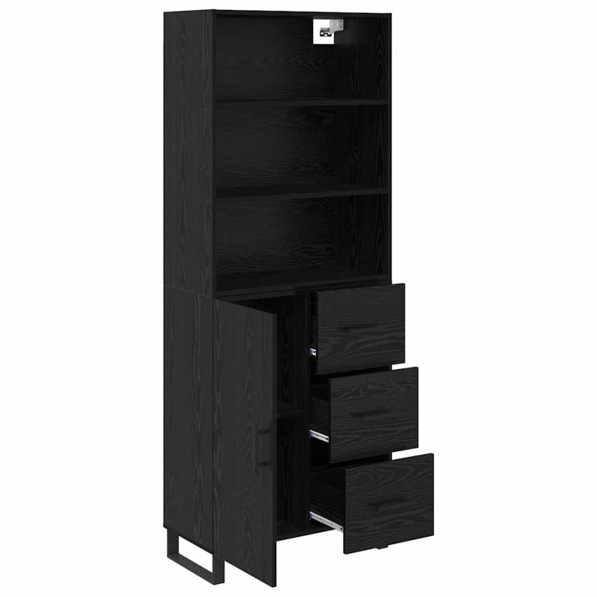 vidaXL Highboard 2 τμχ. Μαύρη Οξυά 69,5 x 34 x 180 εκ.