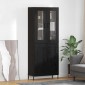 vidaXL Highboard Μαύρη Οξυά 69,5 x 34 x 180 εκ. Επεξεργασμένο Ξύλο