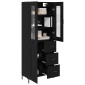 vidaXL Highboard 2 τμχ. Μαύρη Οξυά 69,5 x 34 x 180 εκ.