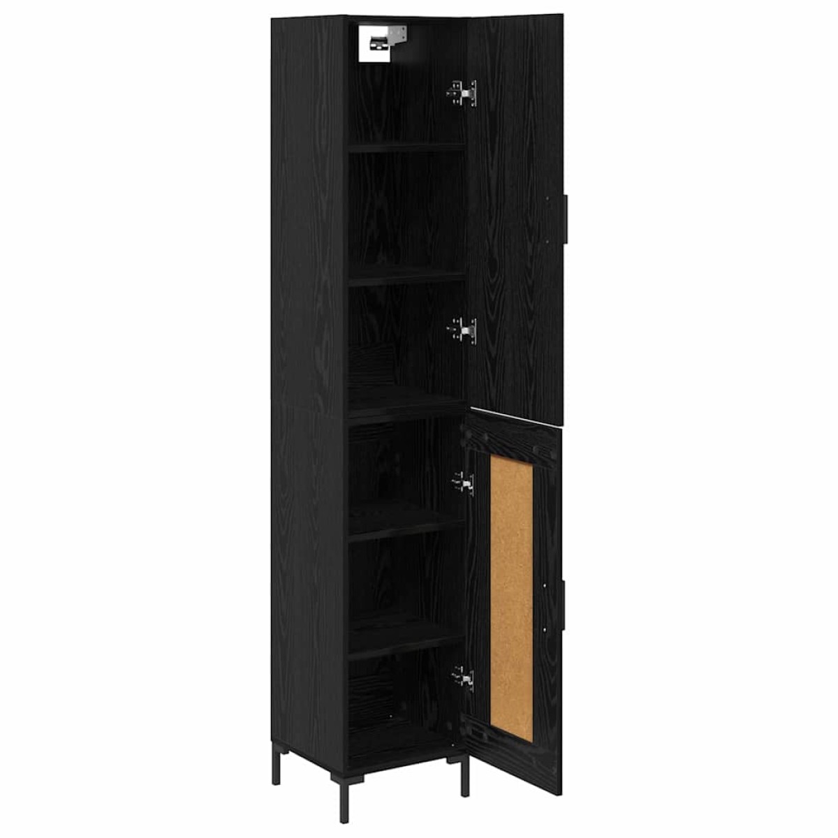 vidaXL Highboard Μαύρη Οξυά 34,5 x 34 x 180 εκ. Επεξεργασμένο Ξύλο