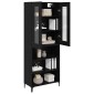 vidaXL Highboard Μαύρη Οξυά 69,5 x 34 x 180 εκ. Επεξεργασμένο Ξύλο