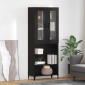 vidaXL Highboard Μαύρη Οξυά 69,5 x 34 x 180 εκ. Επεξεργασμένο Ξύλο
