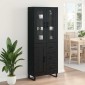 vidaXL Highboard 2 τμχ. Μαύρη Οξυά 69,5 x 34 x 180 εκ.