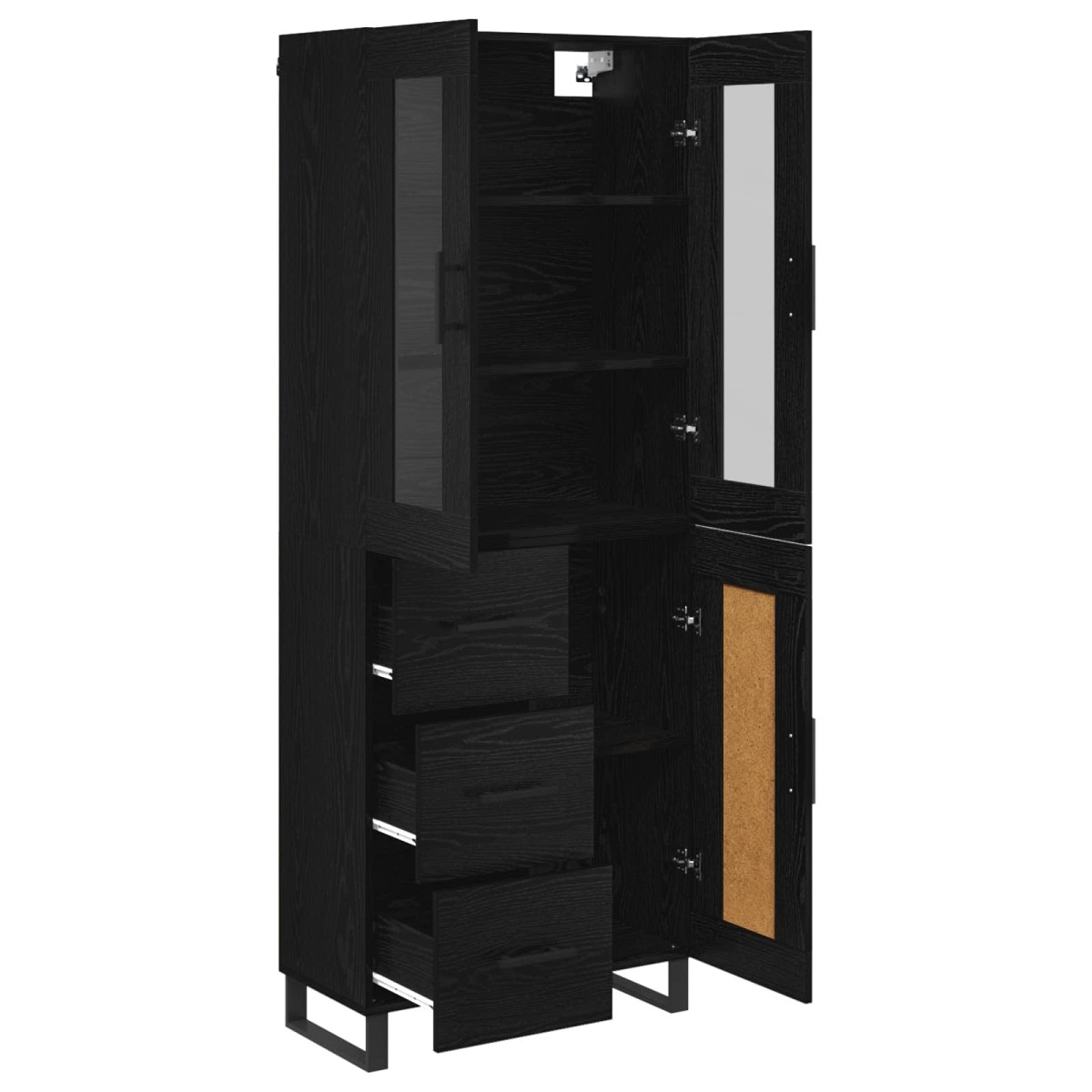 vidaXL Highboard 2 τμχ. Μαύρη Οξυά 69,5 x 34 x 180 εκ.