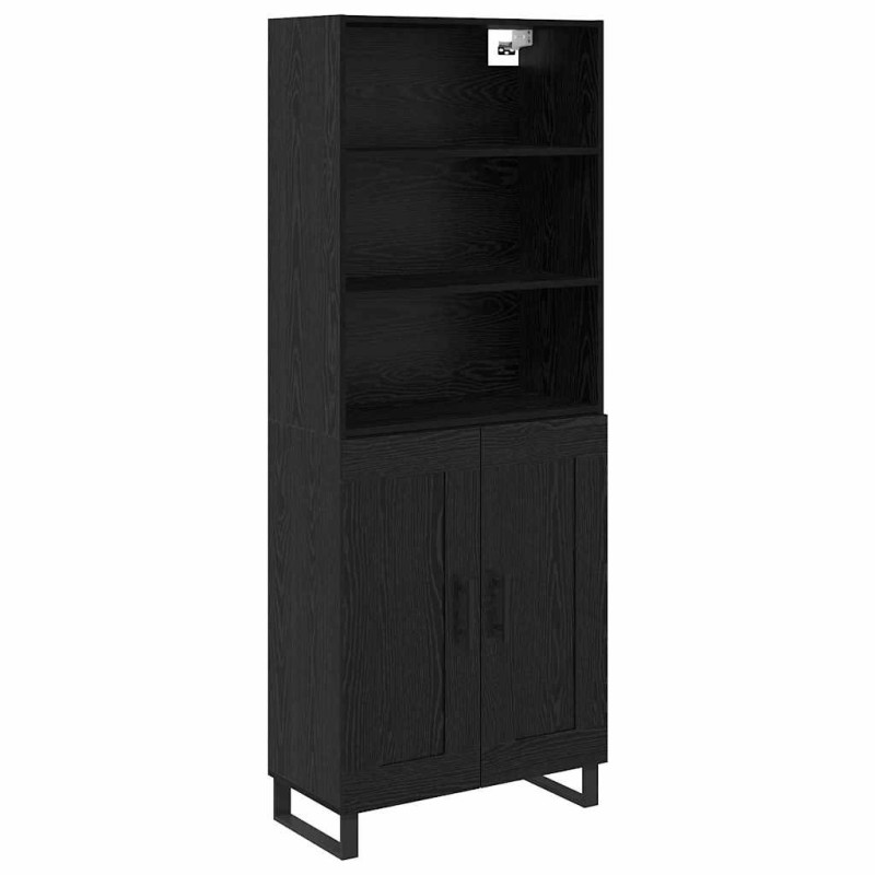 vidaXL Highboard 2 τμχ. Μαύρη Οξυά 69,5 x 34 x 180 εκ.