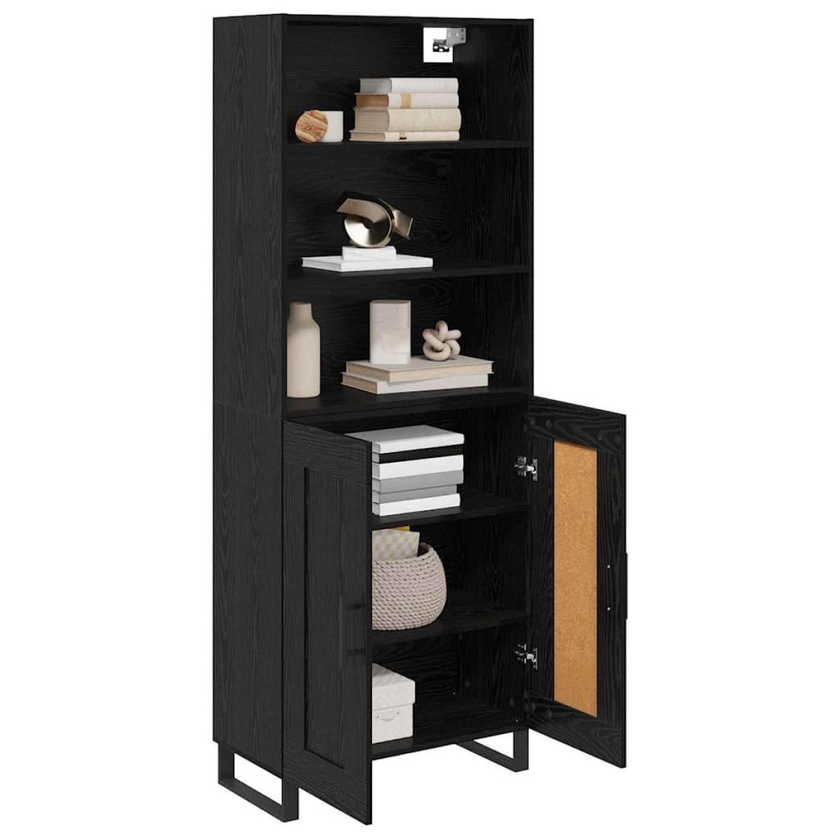 vidaXL Highboard 2 τμχ. Μαύρη Οξυά 69,5 x 34 x 180 εκ.