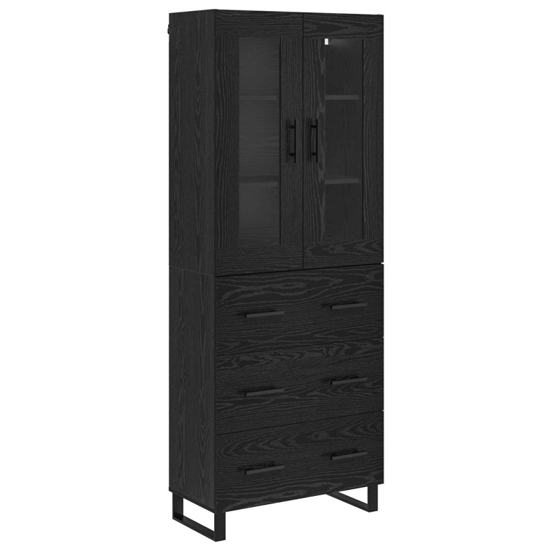 vidaXL Highboard 2 τμχ. Μαύρη Οξυά 69,5 x 34 x 180 εκ.