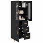 vidaXL Highboard Μαύρη Οξυά 34,5 x 34 x 180 εκ. Επεξεργασμένο Ξύλο