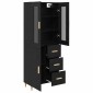 vidaXL Highboard Μαύρη Οξυά 34,5 x 34 x 180 εκ. Επεξεργασμένο Ξύλο