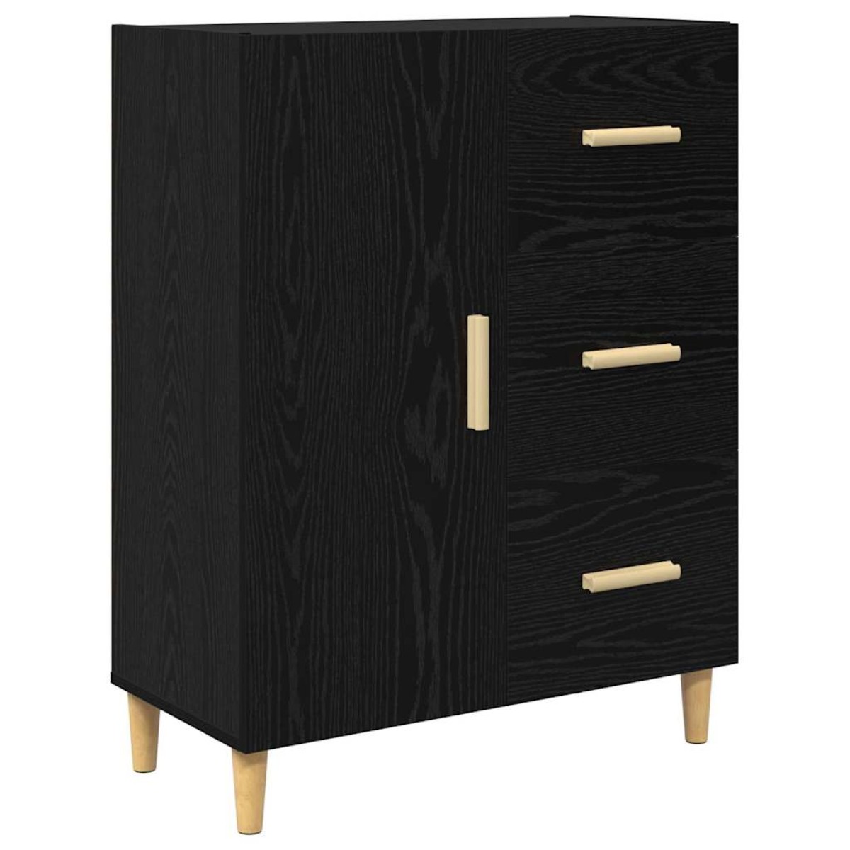 vidaXL Highboard Μαύρη Οξυά 34,5 x 34 x 180 εκ. Επεξεργασμένο Ξύλο