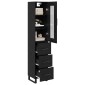 vidaXL Highboard Μαύρη Οξυά 34,5 x 34 x 180 εκ. Επεξεργασμένο Ξύλο