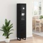 vidaXL Highboard Μαύρη Οξυά 34,5 x 34 x 180 εκ. Επεξεργασμένο Ξύλο