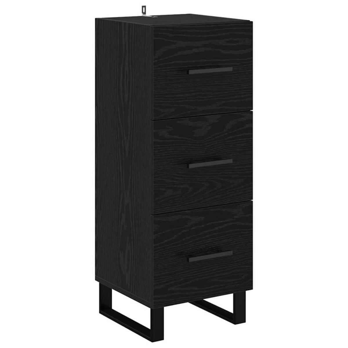 vidaXL Highboard Μαύρη Οξυά 34,5 x 34 x 180 εκ. Επεξεργασμένο Ξύλο