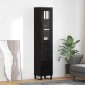 vidaXL Highboard Μαύρη Οξυά 34,5 x 34 x 180 εκ. Επεξεργασμένο Ξύλο