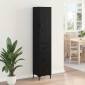 vidaXL Highboard Μαύρη Οξυά 34,5 x 34 x 180 εκ. Επεξεργασμένο Ξύλο