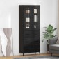 vidaXL Highboard Μαύρη Οξυά 69,5 x 34 x 180 εκ. Επεξεργασμένο Ξύλο