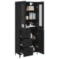 vidaXL Highboard Μαύρη Οξυά 69,5 x 34 x 180 εκ. Επεξεργασμένο Ξύλο