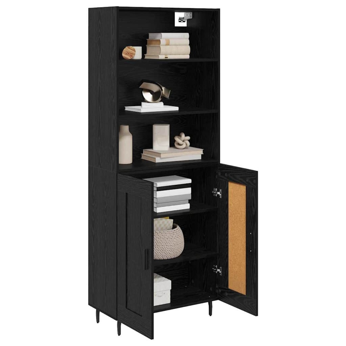 vidaXL Highboard 2 τμχ. Μαύρη Οξυά 69,5 x 34 x 180 εκ.