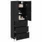 vidaXL Highboard 2 τμχ. Μαύρη Οξυά 69,5 x 34 x 180 εκ.