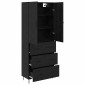 vidaXL Highboard 2 τμχ. Μαύρη Οξυά 69,5 x 34 x 180 εκ.