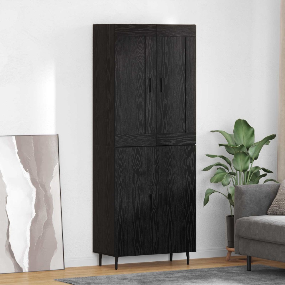 vidaXL Highboard 2 τμχ. Μαύρη Οξυά 69,5 x 34 x 180 εκ.