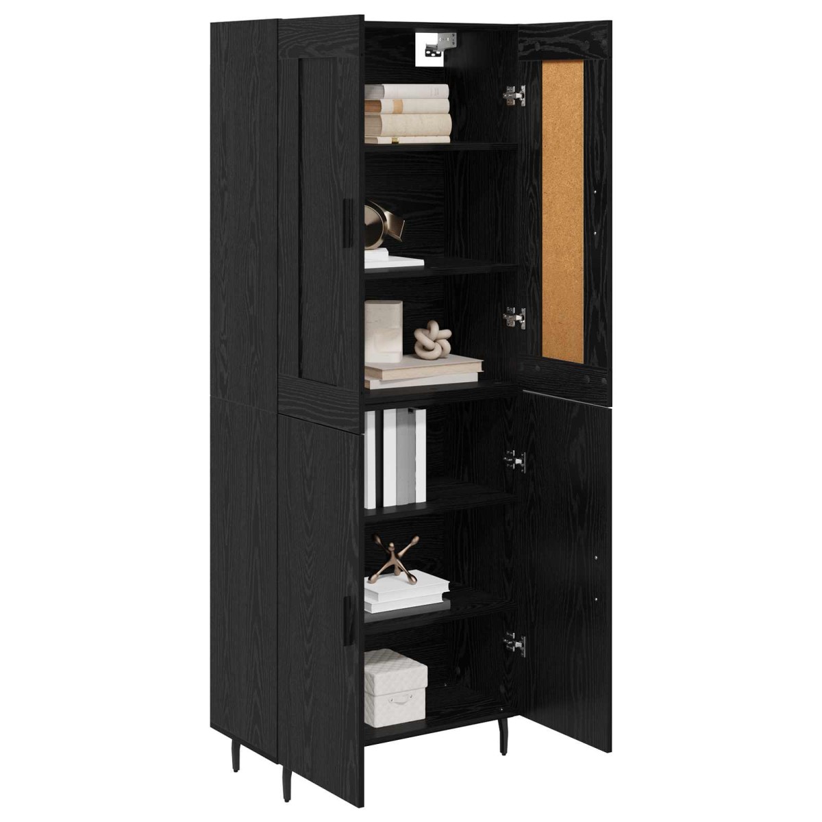 vidaXL Highboard 2 τμχ. Μαύρη Οξυά 69,5 x 34 x 180 εκ.