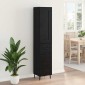 vidaXL Highboard Μαύρη Οξυά 34,5 x 34 x 180 εκ. Επεξεργασμένο Ξύλο