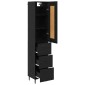 vidaXL Highboard Μαύρη Οξυά 34,5 x 34 x 180 εκ. Επεξεργασμένο Ξύλο
