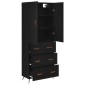 vidaXL Highboard Μαύρη Οξυά 69,5 x 34 x 180 εκ. Επεξεργασμένο Ξύλο