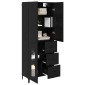 vidaXL Highboard Μαύρη Οξυά 69,5 x 34 x 180 εκ. Επεξεργασμένο Ξύλο