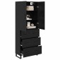 vidaXL Highboard 2 τμχ. Μαύρη Οξυά 69,5 x 34 x 180 εκ.