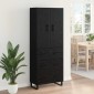 vidaXL Highboard 2 τμχ. Μαύρη Οξυά 69,5 x 34 x 180 εκ.