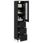 vidaXL Highboard Μαύρη Οξυά 34,5 x 34 x 180 εκ. Επεξεργασμένο Ξύλο