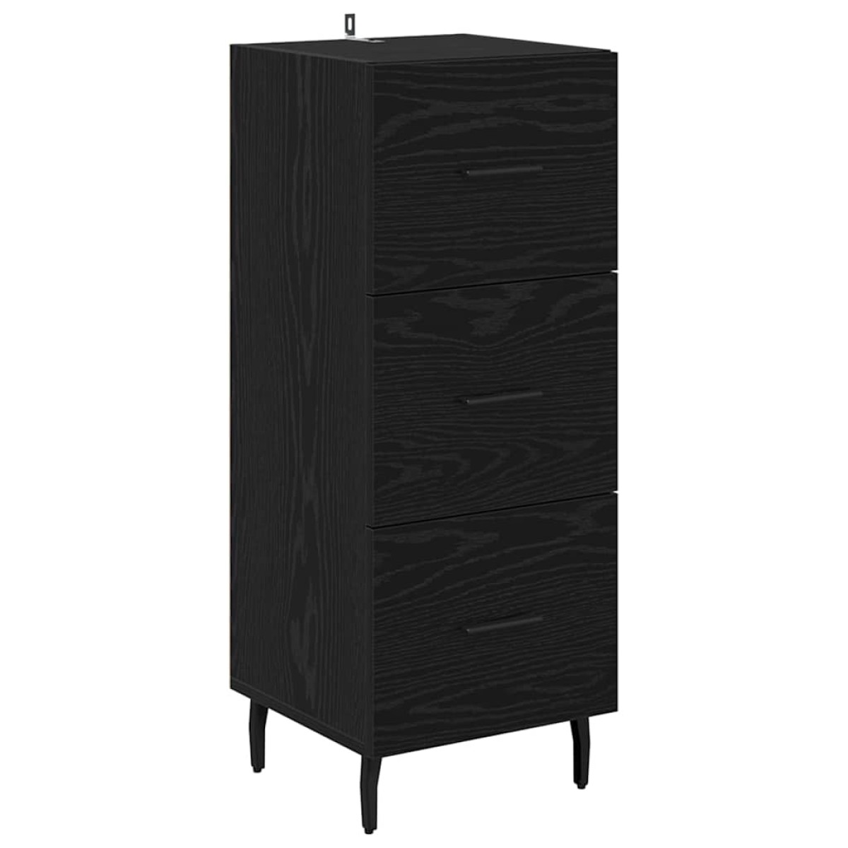 vidaXL Highboard Μαύρη Οξυά 34,5 x 34 x 180 εκ. Επεξεργασμένο Ξύλο