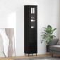 vidaXL Highboard Μαύρη Οξυά 34,5 x 34 x 180 εκ. Επεξεργασμένο Ξύλο