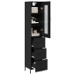 vidaXL Highboard Μαύρη Οξυά 34,5 x 34 x 180 εκ. Επεξεργασμένο Ξύλο