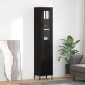 vidaXL Highboard Μαύρη Οξυά 34,5 x 34 x 180 εκ. Επεξεργασμένο Ξύλο