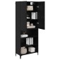 vidaXL Highboard Μαύρη Οξυά 69,5 x 34 x 180 εκ. Επεξεργασμένο Ξύλο