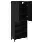 vidaXL Highboard Μαύρη Οξυά 69,5 x 34 x 180 εκ. Επεξεργασμένο Ξύλο